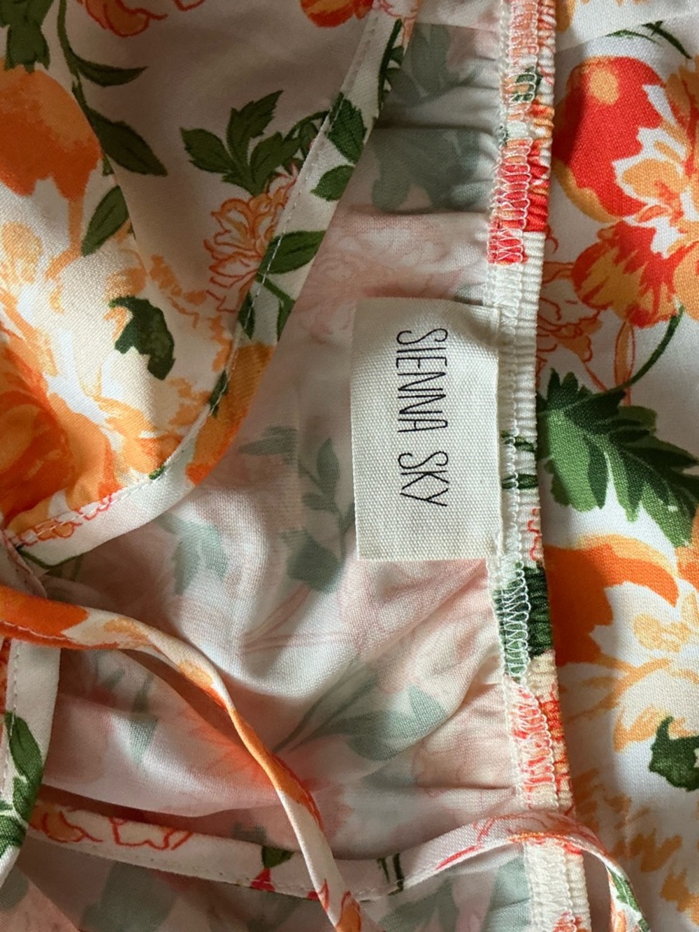 Sienna Sky White Halter Mini Dress with Orange Floral Print - Picture 8 of 8